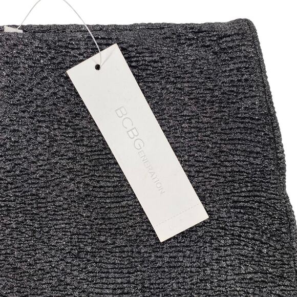 BCBGENERATION NWT Gunmetal Metallic Bodycon Mini Skirt Size XS Style ZUM3E029 - Picture 3 of 11